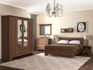Модульная спальня Каприз (Мебель Маркет) Орех